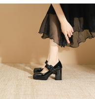 Zapatos Mary Jane de tacón alto con punta cuadrada, hebilla y tacón grueso. - details 10