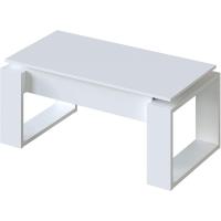 Mesa de Centro elevable Nova Color Roble Nodi y Blanco Artik salón Comedor Estilo nórdico 45-54x105x55 cm - details 19