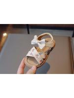 Sandalias de estilo bordado para niñas, zapatos de playa con punta abierta, informales, versátiles, planos de princesa con lazo, Verano - details 13