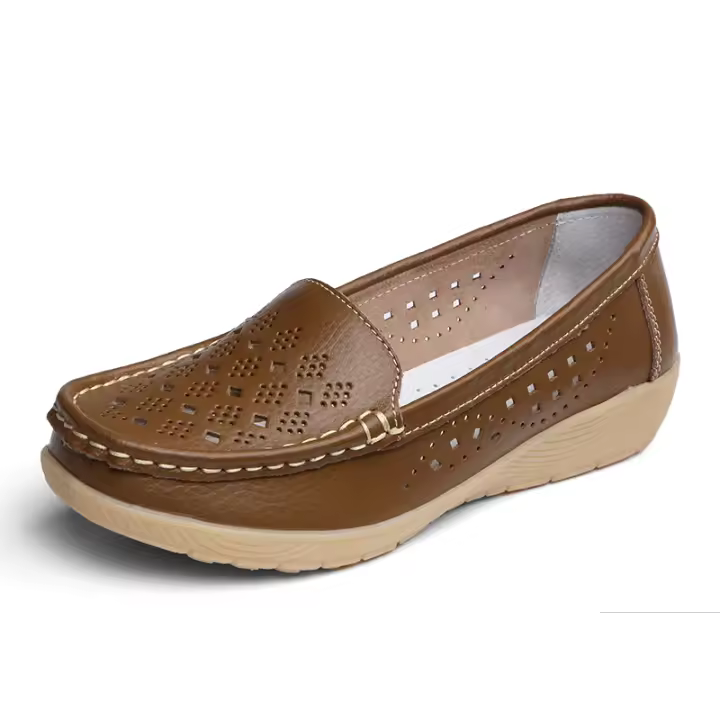 Zapatos de mujer transpirables sin cordones, cómodos zapatos náuticos. - 1