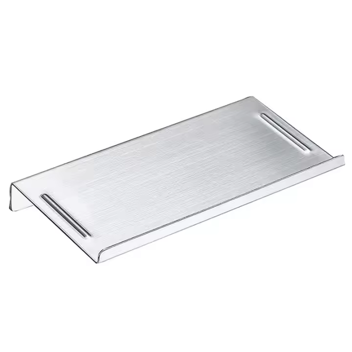 Estante de teléfono de montaje en pared de acero inoxidable para baño, soporte para teléfono pequeño, estilo antideslizante y acabado cepillado plateado - 1