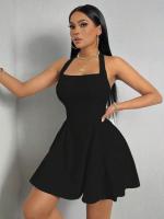 Vestido corto de verano con cuello Halter para mujer, vestido de verano con cintura acampanada, Y2K - details 4