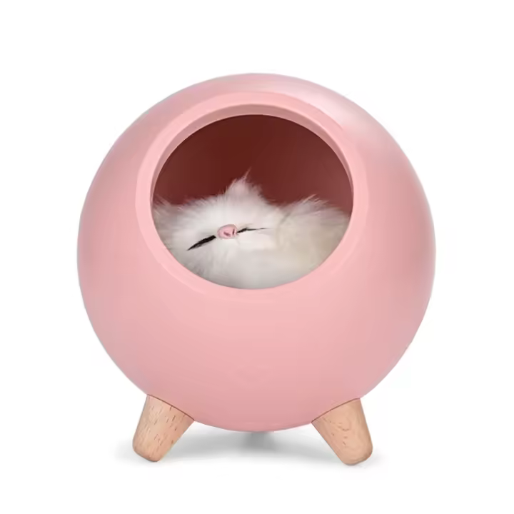 Luz LED de noche creativa para mascotas, lámpara de decoración de mesa recargable por USB para dormitorio, regalos para niños, Pequeño gato - 1