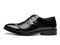 Türkiye erkek deri ayakkabI estilo hecho a mano clásico vestido de cuero negro zapatos Oxford para hombres - details 9
