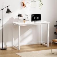 Mesa de ordenador de 100 cm, mesa de trabajo con estante, robusta y fácil de instalar, madera y metal, diseño moderno, estilo industrial - details 14