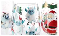 Copa de decoración navideña de cristal impresa, juego de vino pintado a mano para fiesta en casa, Festival, Bar - details 4