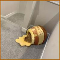 1 nido para gatos con forma de tarro de miel, cálido, suave y cómodo para otoño e invierno, con almohadilla gruesa interior extr - details 0