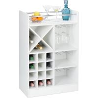 relaxdays Botellero Grande para 22 Botellas Vino, Mueble Bar, De Pie, Tablero Aglomerado, 1 Ud, 96x63x35 cm, Negro, Fibras - details 9