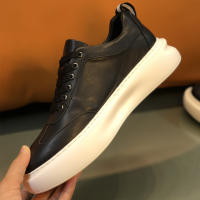 Zapatos blancos de estilo británico de cuero, zapatos de plataforma con aumento para hombres - details 7