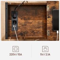 Mesa Lateral Estrecha con Puertos USB, Sacos, Mesita de Noche, para Salón, - details 1