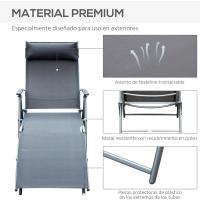 Sillón de Jardín Plegable con Resalto Ajustable 7 Niveles Carga de 165kg - details 15