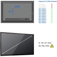 Soporte de Pared Universal para TV 60"-100" Pulgadas (152-254cm) Inclinable 75Kg y VESA 900x600 Plasma LCD LED OLED TFT Curvo - details 1