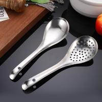 Cuchara coladora de acero inoxidable 304, Material de seguridad duradero, cuchara para alimentos, bordes lisos, cuchara coladora perforada para Cocina - details 0