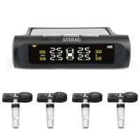 Sistema de Monitor de Sensor de alarma de presión de neumáticos TPMS, pantalla de coche, advertencia de temperatura de carga de energía Solar interna/externa - details 9