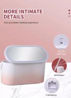 Espejo de maquillaje iluminado con estuche de almacenamiento, luz LED recargable, portátil, caja de belleza - details 7