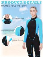 Traje de neopreno de cuerpo entero para mujer, de 2 mm de grosor, con protección UV de una sola pieza, mangas largas y relajación - details 1