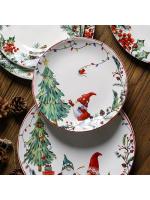 Creative Christmas Ceramic Dinner Plate Round Plate Santa Claus Tableware Dessert Dish Household Fruit Snack Western Plates - details 4