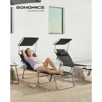 Silla de Sentado al Aire Libre Ajustable Plegable, 193 x 53 x 29 cm, Capacidad de 150 kg, con Parasol, reposacabezas, Respaldo - details 28