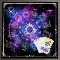 Rueda de altar del tablero de astrología del zodiaco, tela de lectura extendida, decoración de estera de Tarot de cielo estrellado y sol - details 2