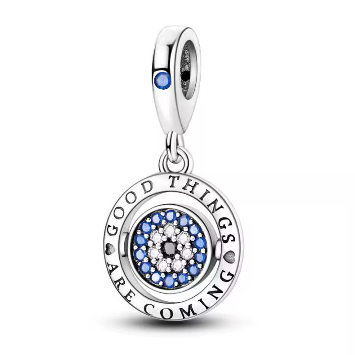 VYZW-abalorio de ojo giratorio de buena suerte, cuentas colgantes de plata de ley 925, compatible con Pulsera Original, collar, regalo de joyería - 1