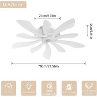Plafón LED Regulable Control Remoto 48W 5400LM 3000K-6500K Día 70cm Ideal para Sala de Estar, Dormitorio, Comedor, Baño, Pasillo Blanco - details 64