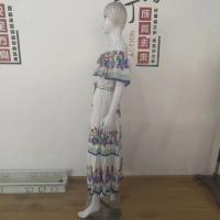 Nuevo vestido largo con vuelo y estampado de flores rojas de un hombro para primavera y verano 2025 - details 40