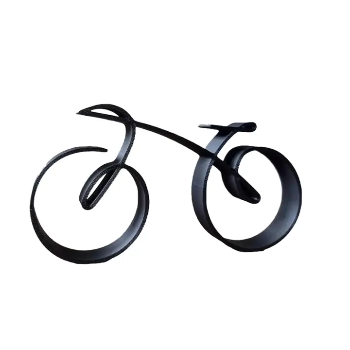 Escultura de bicicleta minimalista de estilo enmarcado de alambre, escultura de Arte de hierro fundido de bicicleta minimalista, bicicleta de escritorio Retro - 1