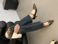 Zapatos Mary Jane Retro Punta de Cabeza Afilada, Depósito Bajo, Estilo Stiletto Versátil para Mujeres - details 14