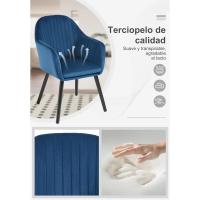 Silla de Comedor Estilo Vintage Juego de 1, Silla Cocina, Silla Nordica con Respaldo y Reposabrazos, Tela Pana, Estructura de Madera, Sillas para Tocador, Escritorio, Crema, EZS26cm-1 - details 52