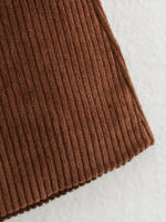 Minifalda Vintage de pana para mujer, falda acampanada de cintura alta, elegante e informal para oficina, Otoño e Invierno - details 9