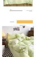 Juego de Ropa de Cama para Niña de Color Sólido Nórdico Cubierta de Edredón con Sábana y Funda de Almohada Decoración Completa para Dormitorio Individual y Doble - details 7