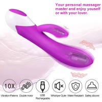 10-frecuencia flexible conejo vibrador palo fuerte duradero vibración de silicona masajero G punto clitoris estimulador del clítoris juguete sexual adulto producto sexual - details 5