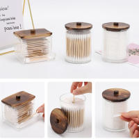 Juego De Organizadores Para Baño Con Porta-almohadillas Y Caja De Almacenamiento Con Tapa De Plástico Transparente Juego De Jarra Para Almacenar Artículos Diversos - details 1