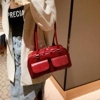 Bolso de mano de moda informal de cuero de PU vintage con diseño de doble bolsillo para mujer - details 24