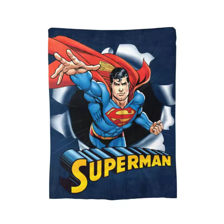 Manta de franela suave de Superman Hero Burst para sofá, sofá, cama, dormitorio, regalo para niños y adultos - 1