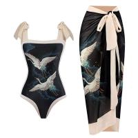 2025 traje de baño estampado con falda de una pieza para mujer, ropa de playa, traje de baño de verano - details 8