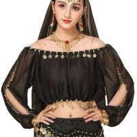 Tops brillantes con cuentas de lentejuelas en el vientre, disfraces de baile sexys, disfraces con flecos para festivales, discotecas, fiestas, Tailandia, India y Arabia - details 34