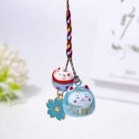 Llavero único y bonito Maneki Neko con flor de cerezo, colgante de gato de la suerte fantástico, mochila, dijes, decoración para bolso, correa para teléfono para niñas - details 8