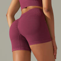 Hamidou-pantalones cortos de Yoga para mujer, Shorts deportivos de cintura alta, sin costuras, con realce de glúteos, para gimnasio, entrenamiento de verano - details 8