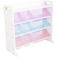 estantería para niños, estantería organizadora para juguetes con 9 cajas de almacenamiento, blanco/blanco - details 14