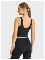 Sujetador Deportivo Inalámbrico SHINBENE para Mujer con Collar de Halter y Top de Yoga para Gimnasio con Bra Incorporado Sensación Desnuda en la Espalda - details 19