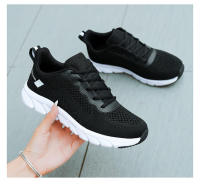 Zapatillas de correr transpirables huecas con superficie Flyknit, zapatos casuales versátiles para mujer, zapatos deportivos ultraligeros - details 3