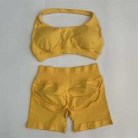 Sistema de 2 piezas de pantalones cortos de impacto, sistema de yoga sin costuras, sujetador deportivo camisola, ropa Fis, gimnasio Tre - details 11