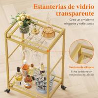 Carrito Auxiliar de 3 Niveles,Carrito de Servicio de té con Ruedas con Bloqueo,Carrito de Cocina y Alcohol para Comedor y Sala de Estar,43,2 x 30 x 81,5 cm, Marrón rústico - details 18