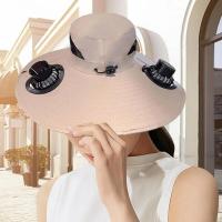 Sombrero de ventilador con panel solar, sombrero de cubo, ala ancha, protección UV, equipo deportivo al aire libre para mujeres, hombres, vacaciones en la playa, - details 12