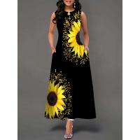 Women's Boho Long Dress Elegant Sleeveless Floral Print Casual Beach Party Summer Dress - details 20