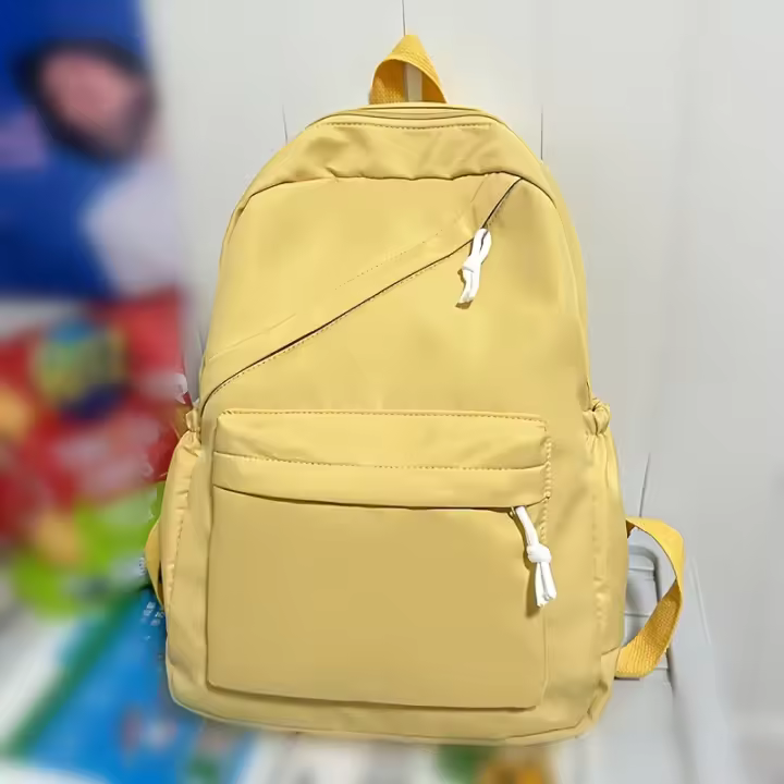 Mochila escolar de color sólido para estudiantes, mochila de moda informal para estudiantes universitarios y de secundaria. - 1