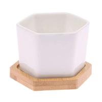 Bandeja de cerámica hexagonal blanca simple europea ETA, contenedor de plantas jugosas, bonsai pequeño ETA - details 16