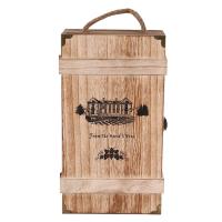 Caja portadora de botellas de vino tinto de madera Vintage, caja de almacenamiento, soporte de exhibición, fiesta de cumpleaños, regalo de Navidad - details 0