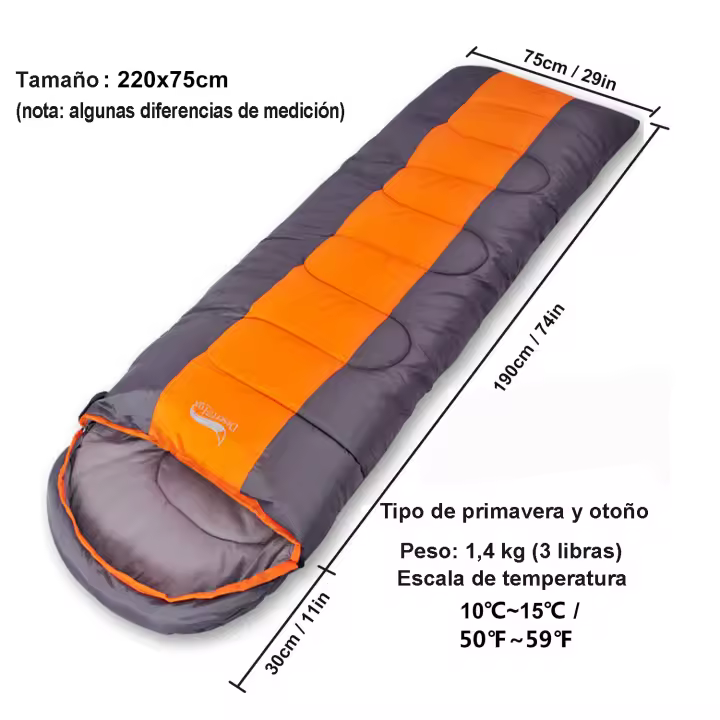 Desert & Fox-Saco de dormir Ligero para acampar, 4 alojamientos, sobre caliente y frío, Saco de dormir para mochilero, Viajes al Aire Libre, senderismo - 1